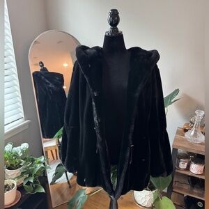 Black Faux Fur Coat
